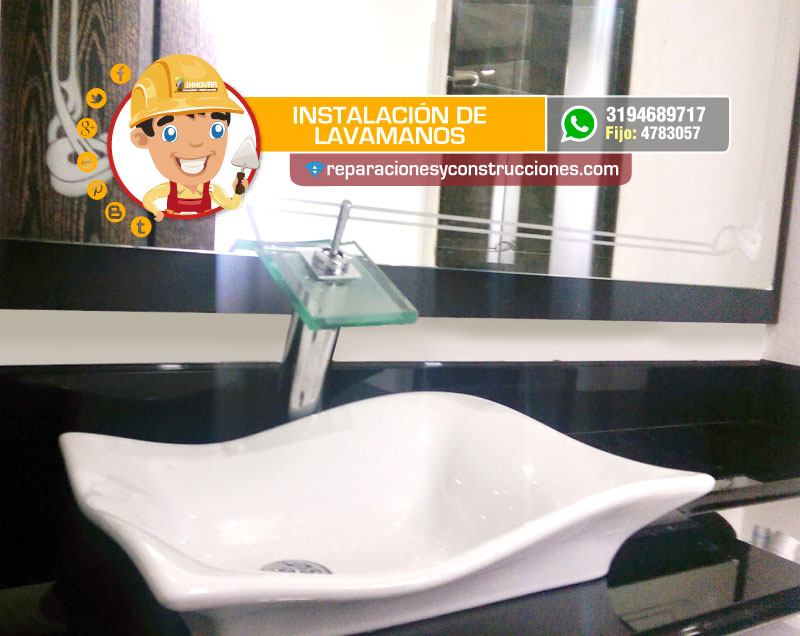 instalación de lavamanos
